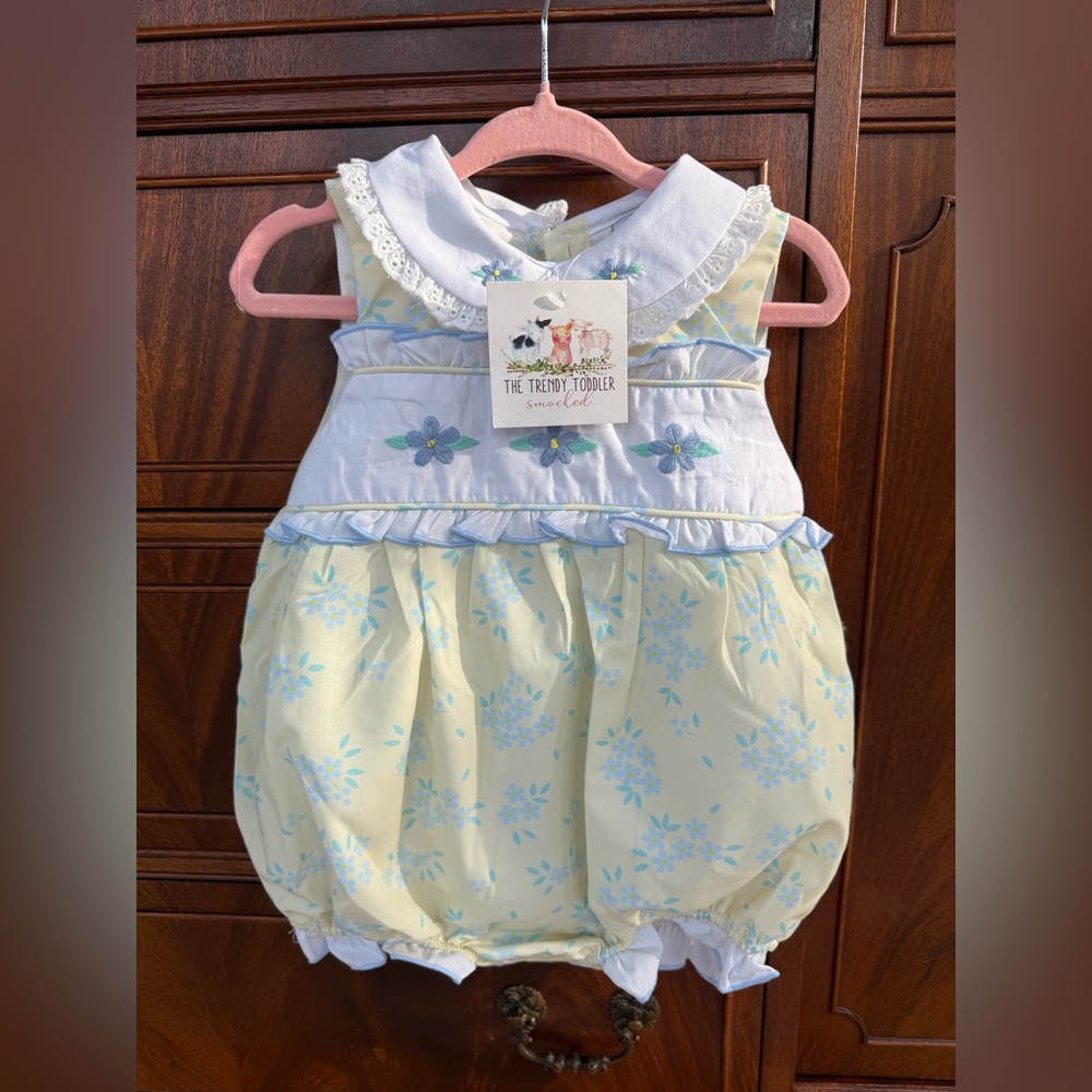 Floral Romper - Yellow and Blue